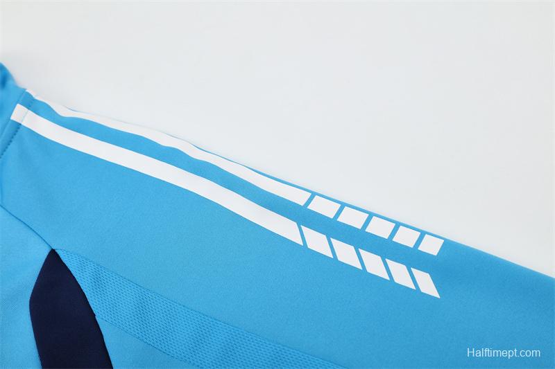 Retro 05/06 Real Madrid Light Blue Half Zipper Jacket