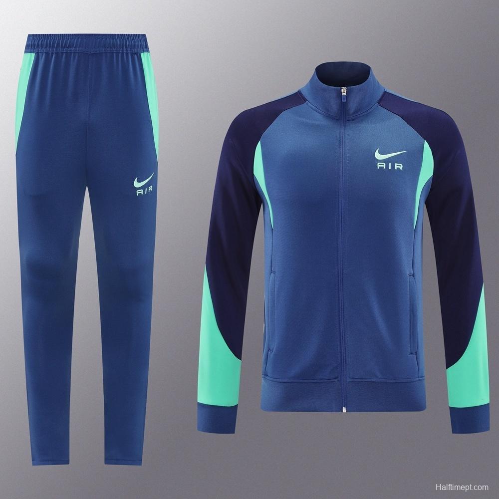 2025 NIKE Blue/Green/Black Full Zipper Jacket + Long Pants