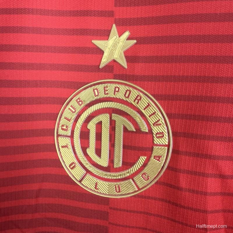 25/26 Deportivo Toluca FC Red Home Short Sleeve Women's Jersey