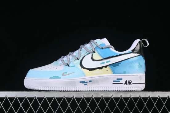 Nike Air Force 1'07 Low Hand-drawn Graffiti Electric Blue Tone Casual Sneakers - FB8917-300