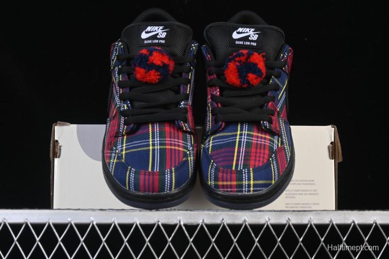Nike SB Dunk Low Nardwuar Collaboration Scottish Plaid Low-Top Casual Skate Shoes - II1493-600