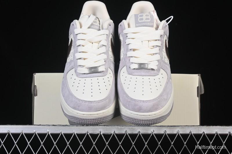 Nike Air Force 1 '07 Low Balenciaga Collaboration White Brown Casual Sneakers - YF9511-806
