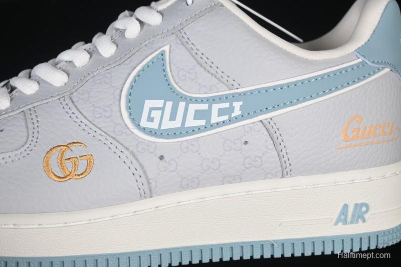 Nike Air Force 1'07 Low Gucci Collaboration Gray Blue Casual Sneakers - YF9511-800