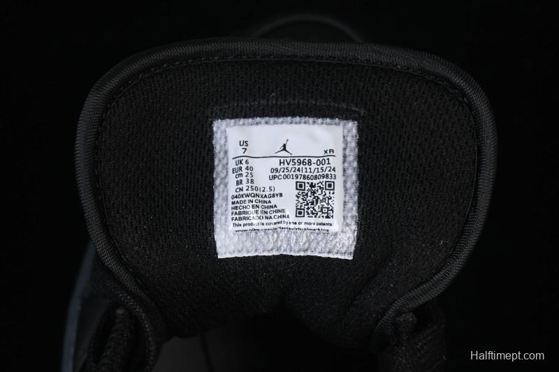 Nike Air Jordan 1 Low AJ1 Black White Canvas Patch Low Top Casual Basketball Shoes - HV5968-001