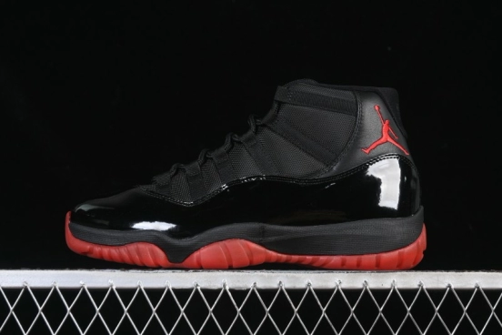 Nike Air Jordan 11 Retro Black Red Basketball Shoes - 378037-326