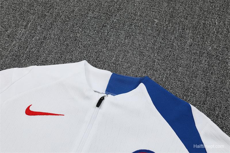 Player Version 25/26 Paris White T90 Half Zipper Jacket+Long Pants