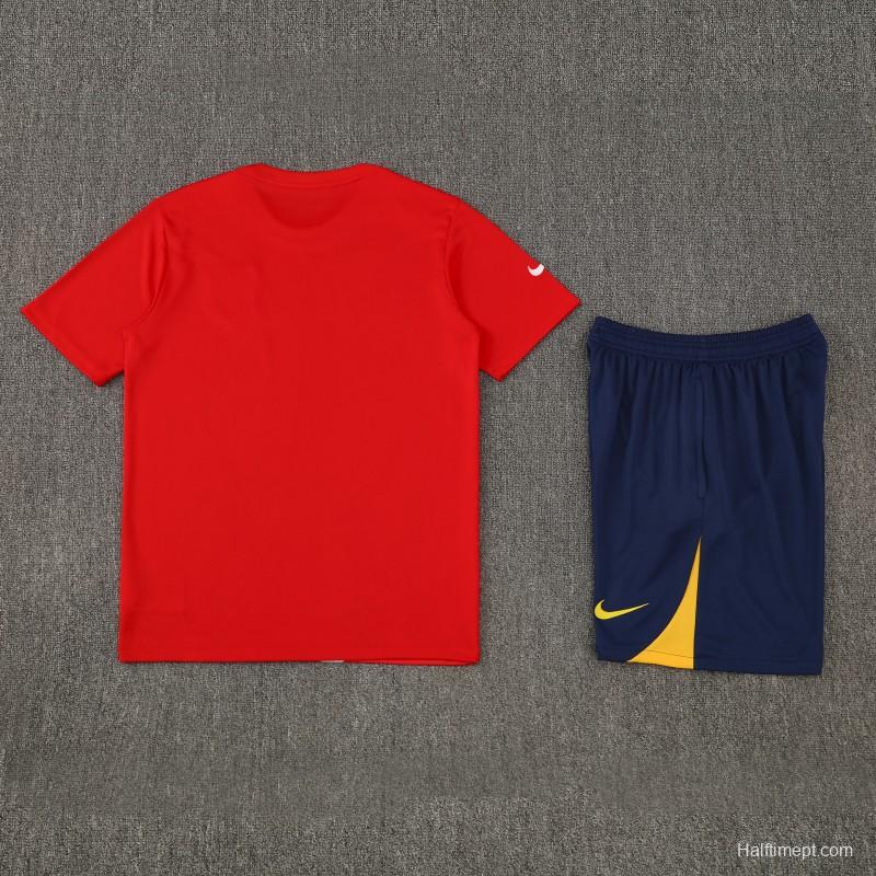 25/26 Atletico Madrid Red/White Stripe Short Sleeve+Shorts