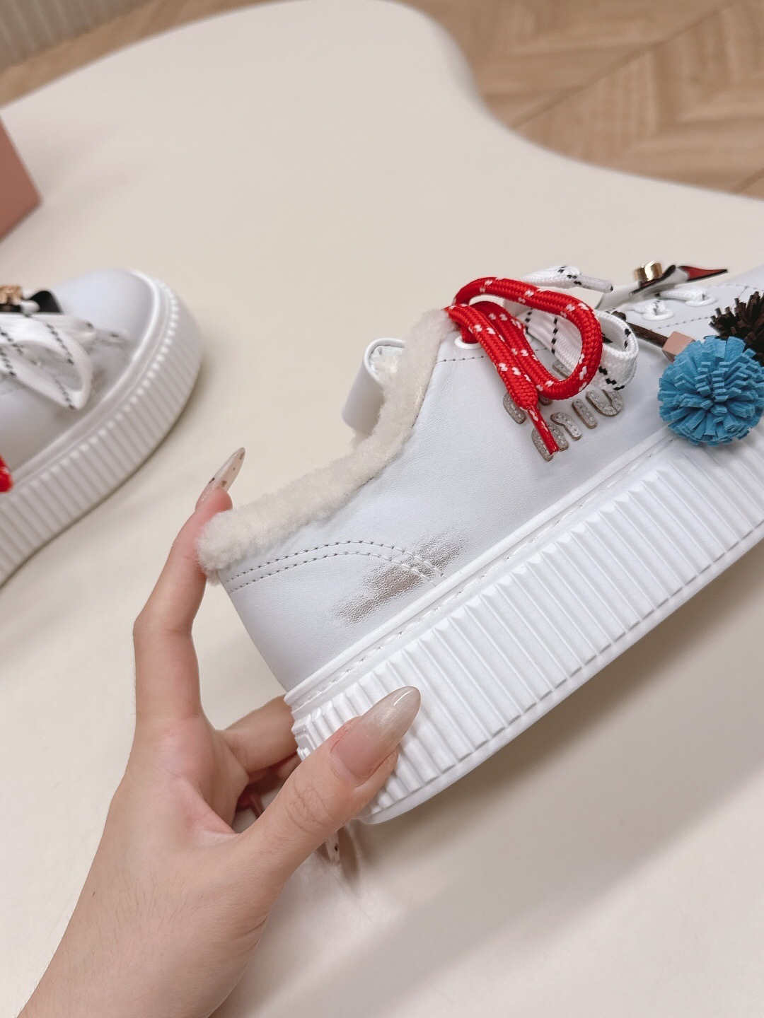 Miu Miu 3D Embroidered Platform Casual Shoes - LY00320/LY00340