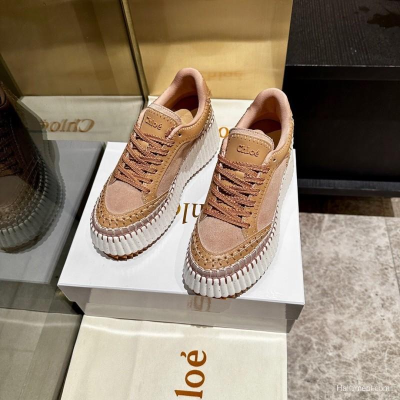 Chloe 2025/SS Hand-Stitched Mark Line Casual Shoes - LY00350