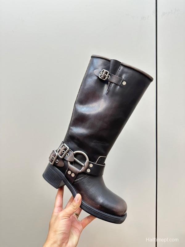 Miu Miu Fall/Winter 2025 Limited Edition Punk Style Martin Boots - LY00500