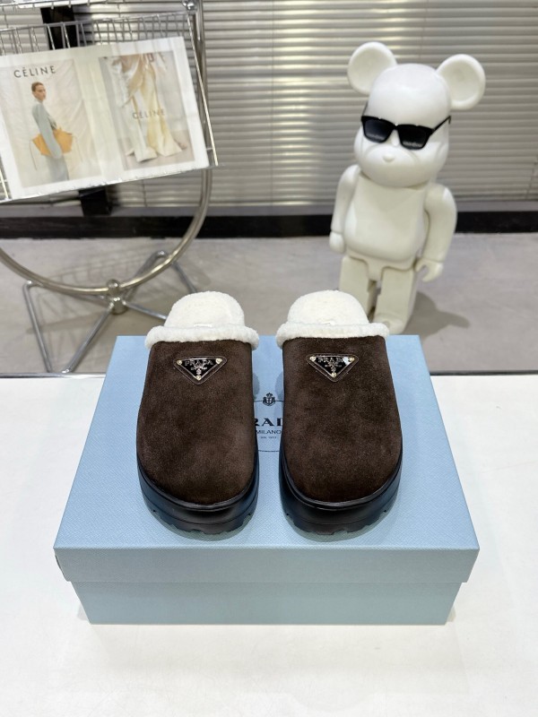 Prada Spring-Summer 2025 Premium Fur Slippers - KFY00280