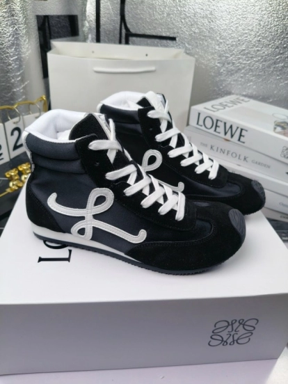 LOEWE High-Top German Training Sneakers Retro Fashion Casual White Shoes - LY00330