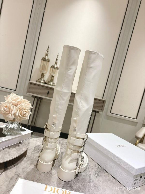 Dior 2025/SS Punk Strap Knee High Boots - KFY00500