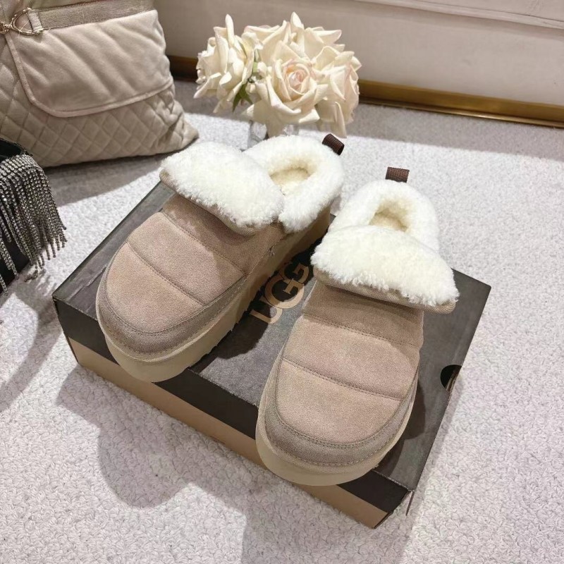 UGG 2025SS Michelin Caterpillar Slippers with Turned Fur Collar - LY00