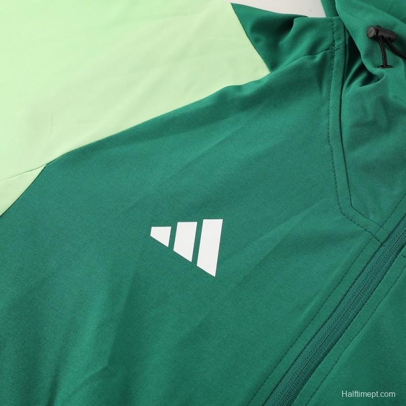 2025 Adidas Green Half Zipper Jacket+Long Pants S-2XL