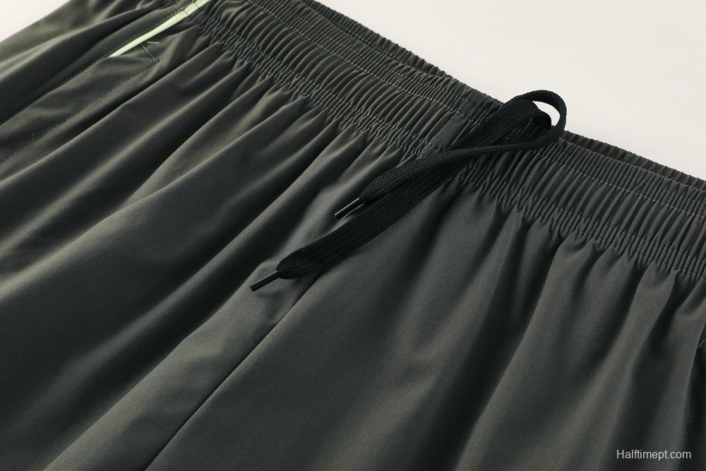 25/26 Real Madrid Light Green Half Zipper Jacket+Long Pants S-3XL