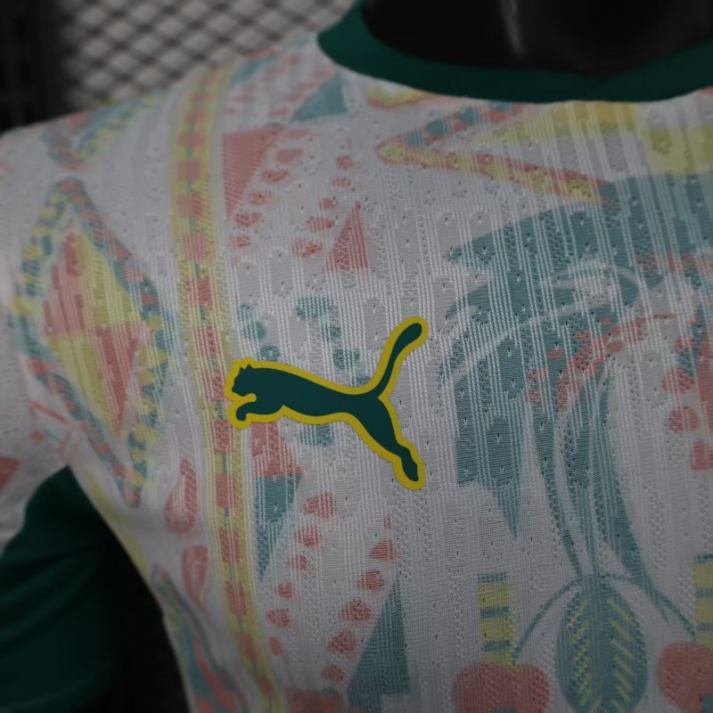 25/26 Player Version  Senegal Away White with African Traditional Pattern Jersey