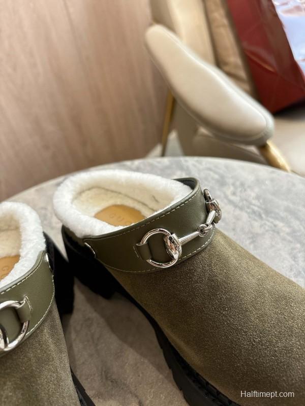 Hermès Teddy Wool H Slippers Flat Sole Fur Slides - LY00260/230