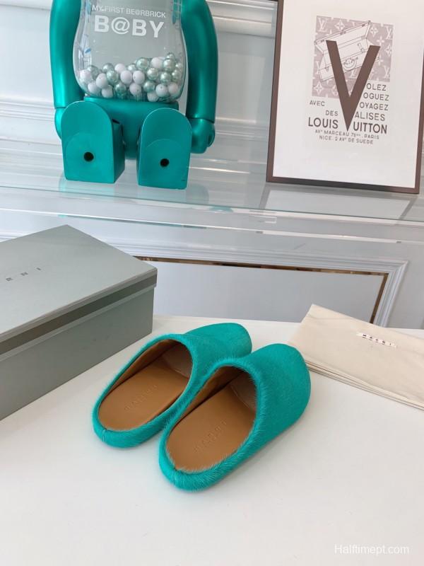 Marni 2025/SS Mule Shoes with Pony Hair - LY00