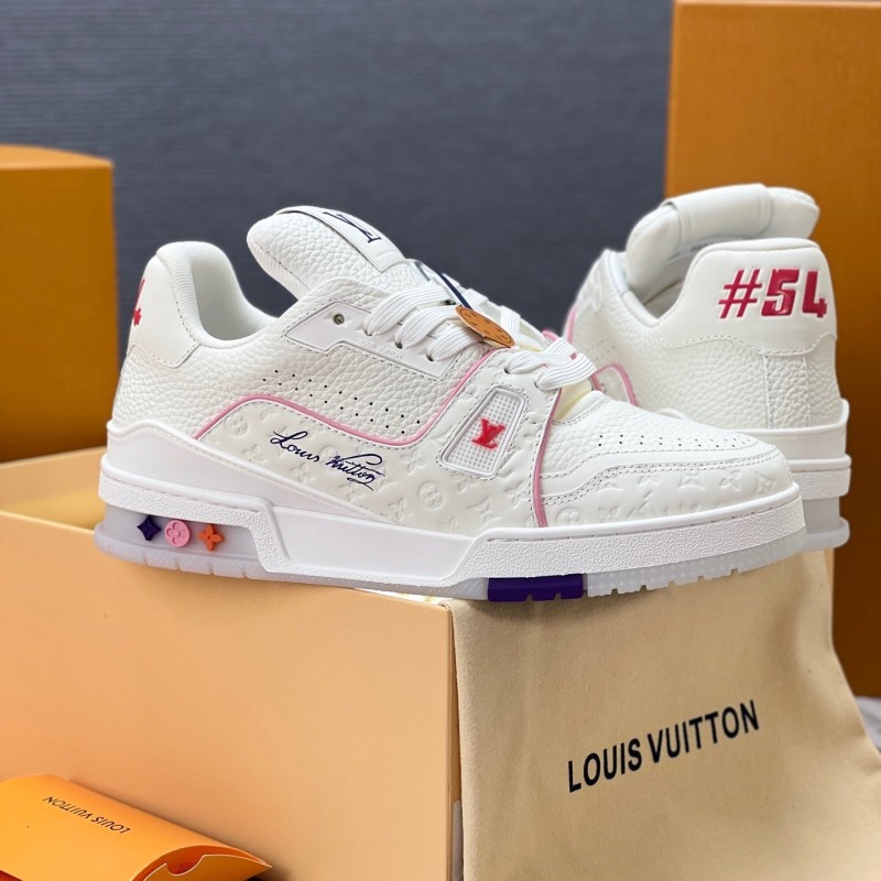 Louis Vuitton Trainer Retro Basketball-Inspired Sneakers with Mixed Materials - LY00430