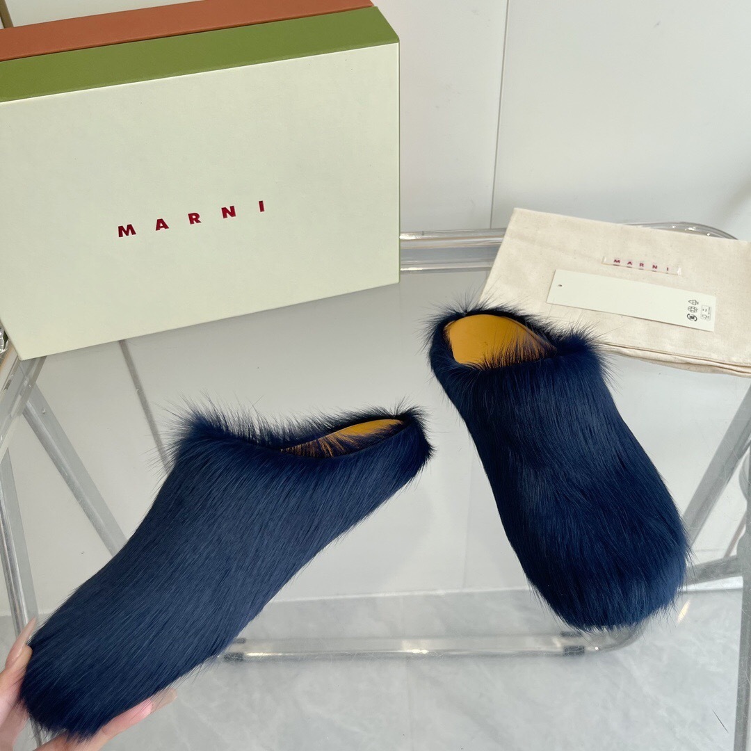 Marni 2025/SS Mule Shoes with Pony Hair - LY00
