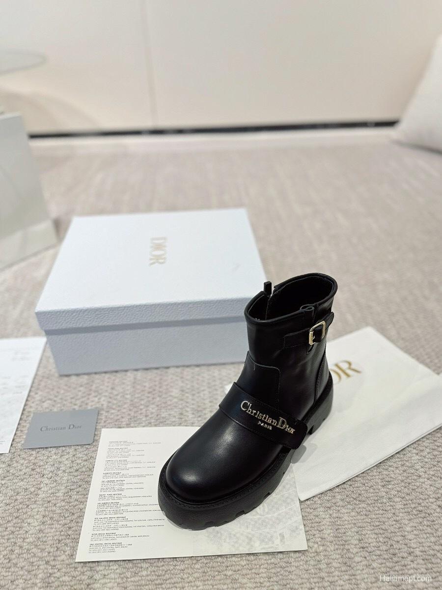 DIOR CHRONO Ankle Boots with CD Logo and Branded Zipper - LY00340