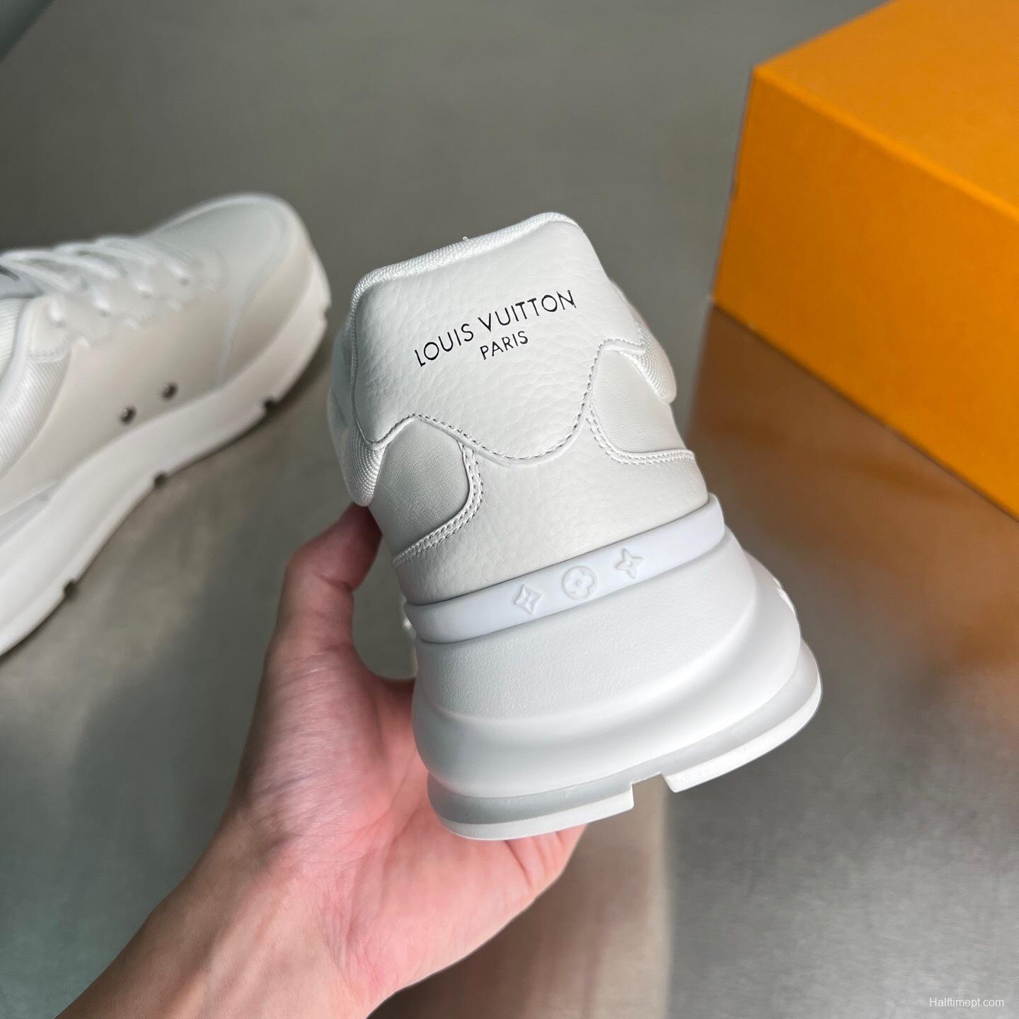 Lv Classic Leather Round Toe Lace-Up Low Top Casual Shoes - YC