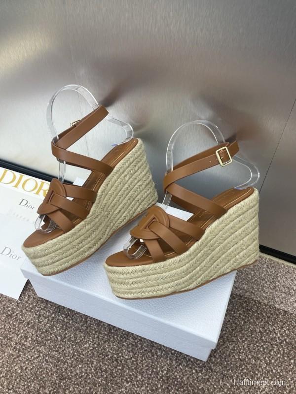 Dior D-Club Jelly Color Hollow Layered Cross Strap Platform High Heel Women's Shoes - KFY00290