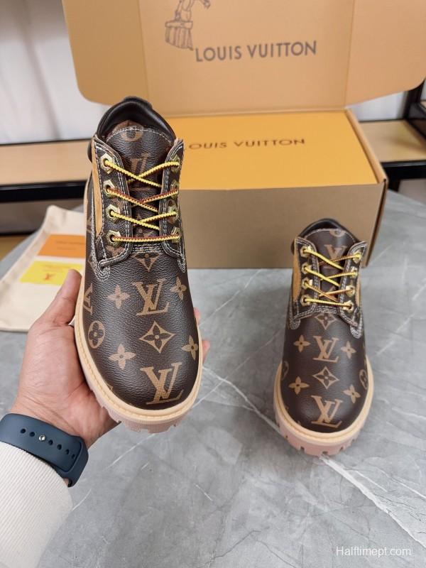 Timberland LV Monogram Waterproof Suede Leather 6-Inch Boots - LY00370