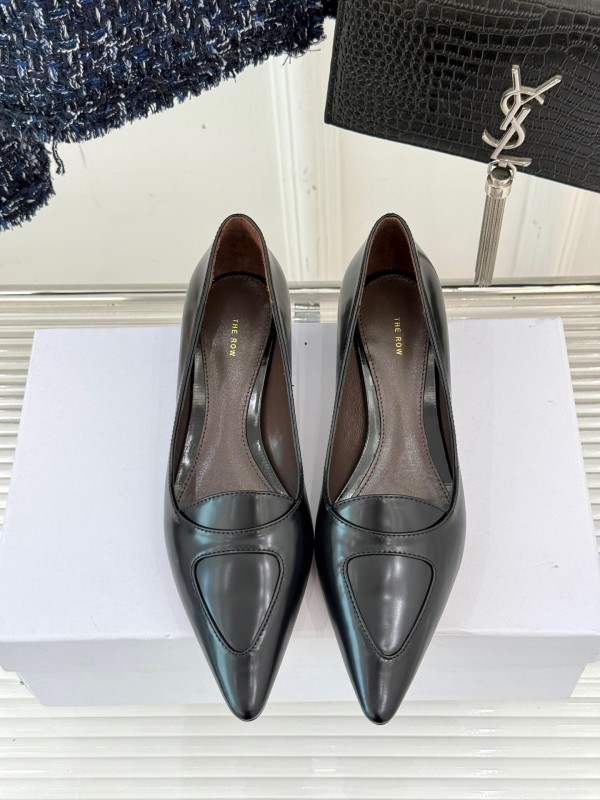 The Row Kitten Heel Pointed Toe High Heels Minimalist Design - KFY00320