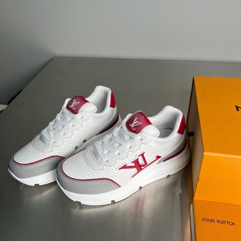 Lv Classic Leather Round Toe Lace-Up Low Top Casual Shoes for Men - YC