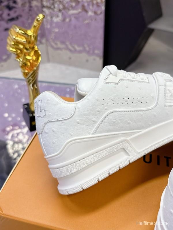 Louis Vuitton LV Trainer Maxi Sneakers Series with Ostrich Pattern - AS00400