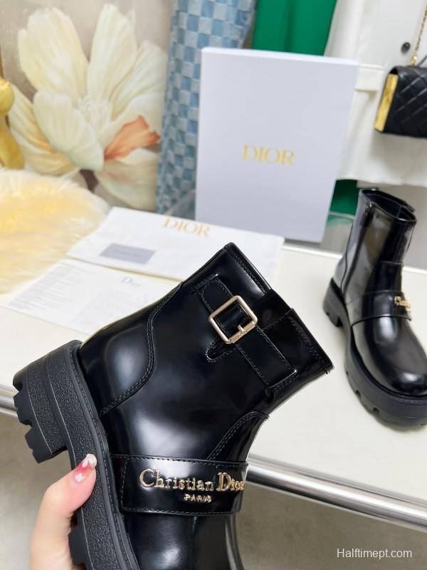 Dior 2025/SS New Autumn Winter British Style Brogue Thick Sole Martin Boots - LY00330