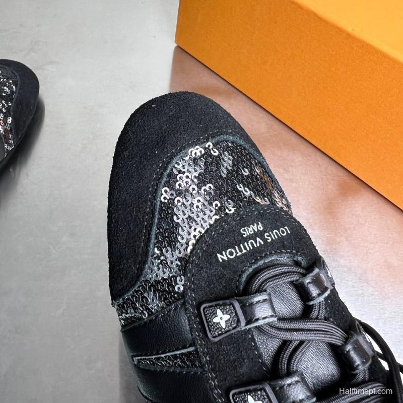 Lv Sneakerina 2025 SS Ballet Round Toe Lace-Up Low Top Lifestyle Casual Shoes - YC