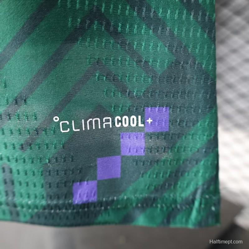 Player Version 2026 Saudi Arabia Home Green with Geometric Diamond Pattern Jersey