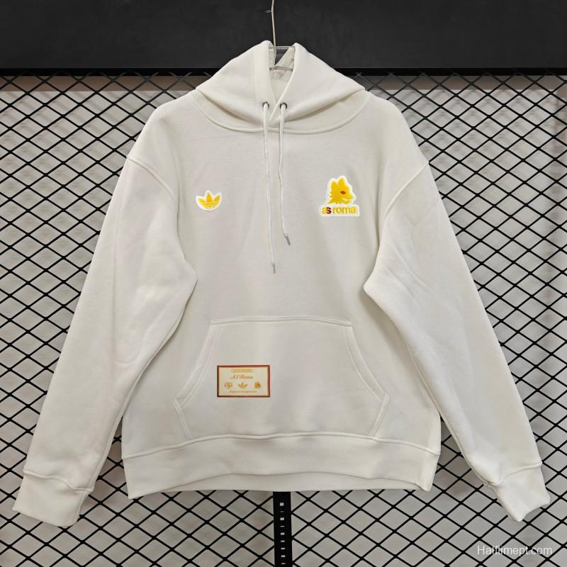 25/26 Adidas x AS Roma Retro  Embroidered Logo Hoodie 9 Colors