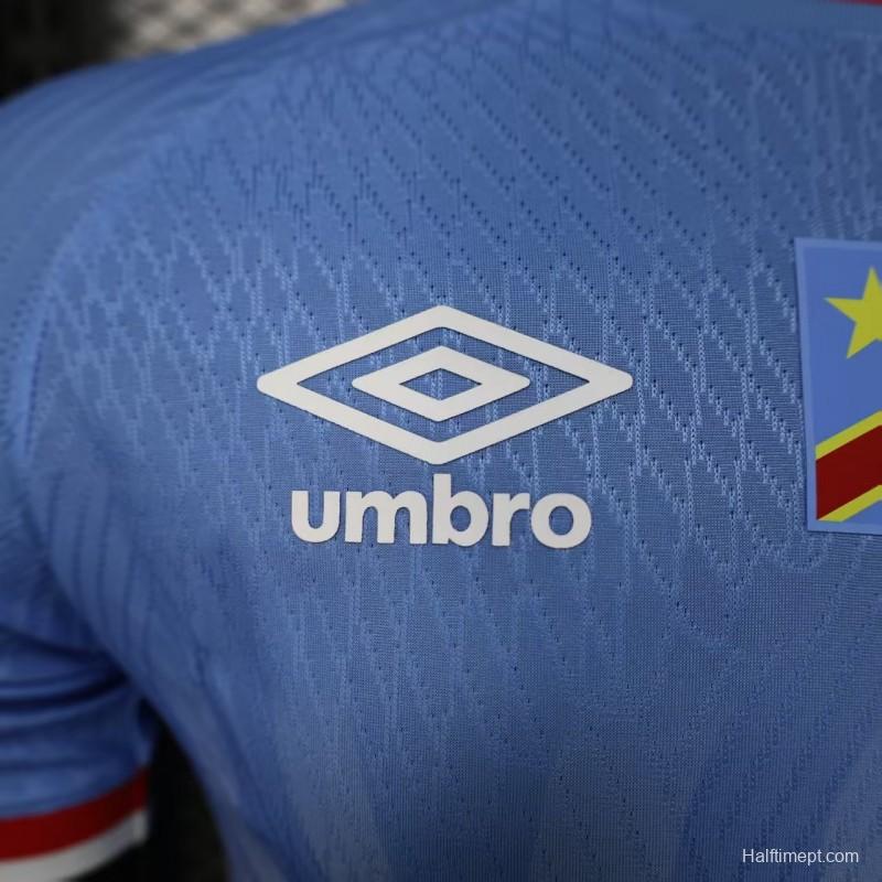 Player Version 2026 DR Congo Home Sky Blue Flame Jersey
