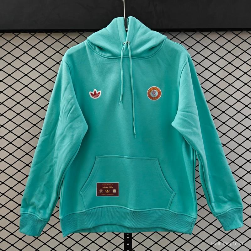 Player Version 2026  Aston Villa x Adidas Home Embroidered Fleece Hoodie 9 Colors