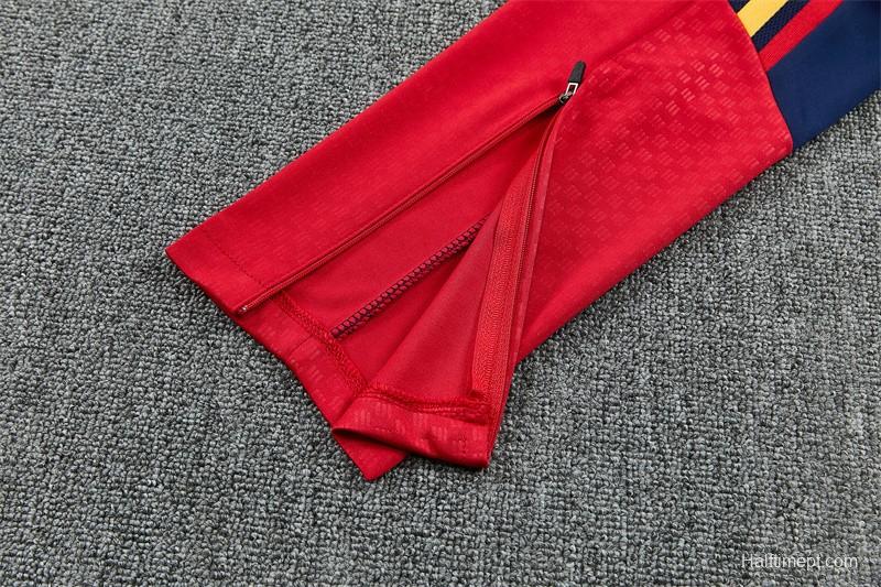 26/27 Spain Away White Half Zipper Jacket Tracksuit + Long Pants
