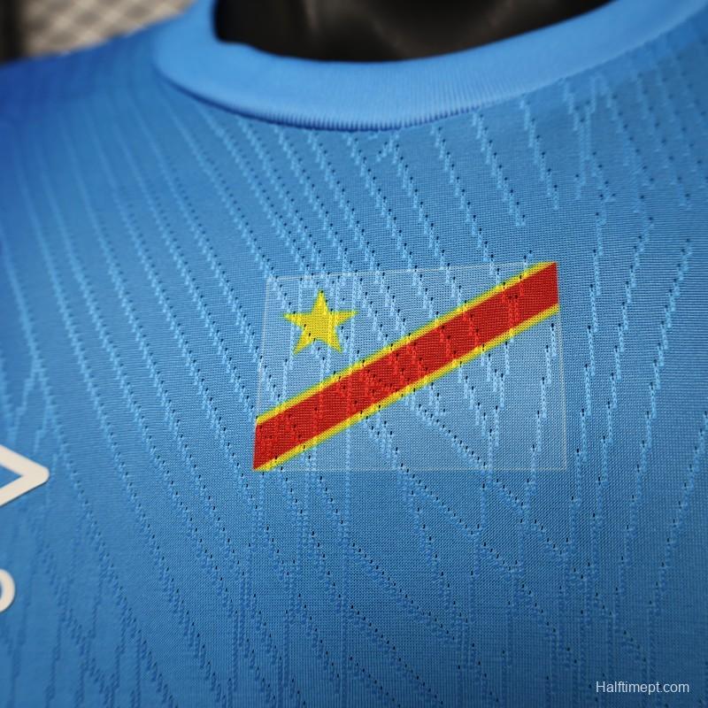 Player Version 26/27 DR Congo  Sky Blue & Red  Home Jersey