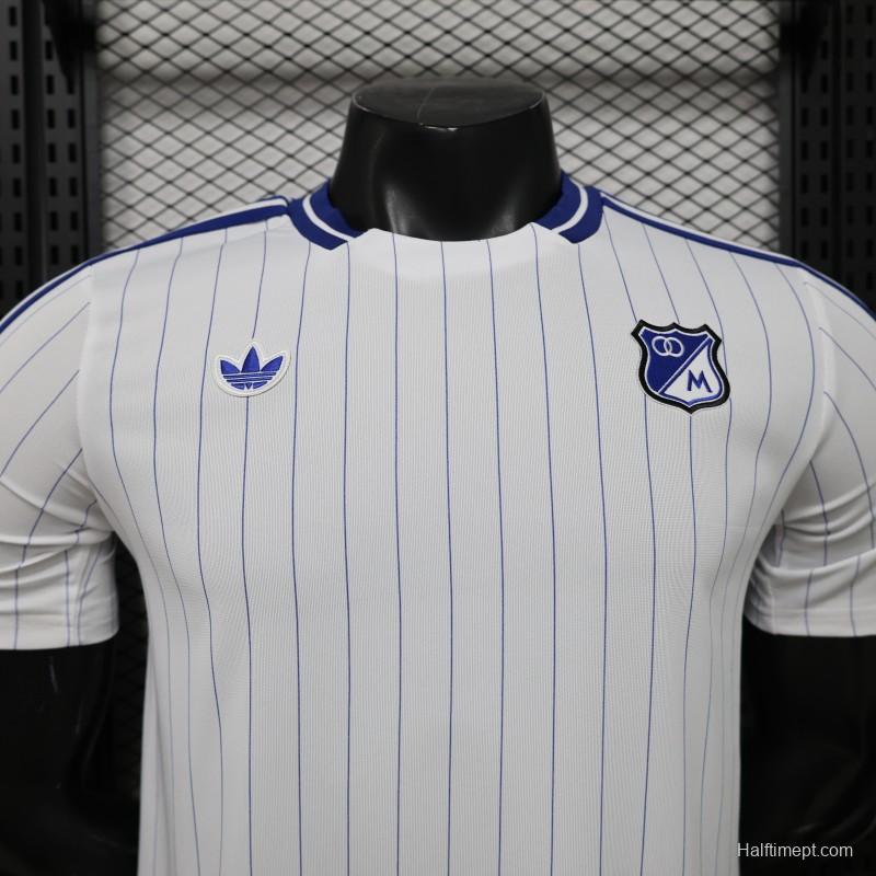 Player Version 26/27 Millonarios FC White & Navy Blue Pinstripe Retro Special Edition Home Jersey