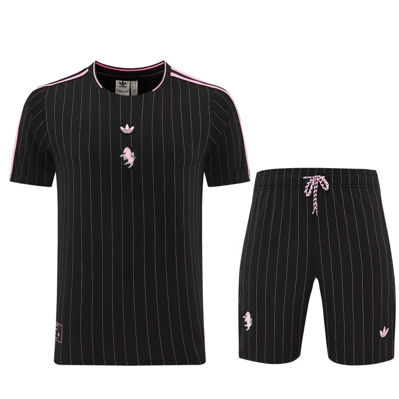 2026/27 Inter Miami CF Black Pinstripe Short Sleeve+Soccer Shorts