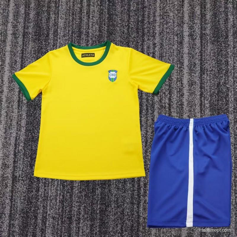 Retro Kids 1970  Brazil Yellow Jersey