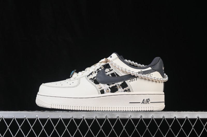 Nike Air Force 1 '07 Low Foggy Pearl Hand-Painted Graffiti Low-Top Casual Skate Shoes - FJ7740-071