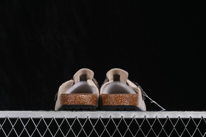 Birkenstock Sandals Series 0560771 Grey Knit with Soft Leather and Lambswool Lining