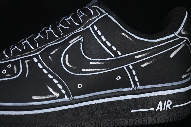 Nike Air Force 1 '07 Low Casual Skate Shoes with Full-Length Air Cushion - CW2288-001