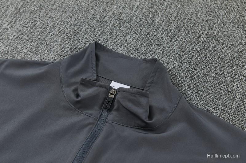 26/27 Inter Milan Grey & Black Full Zipper Jacket Tracksuit + Long Pants