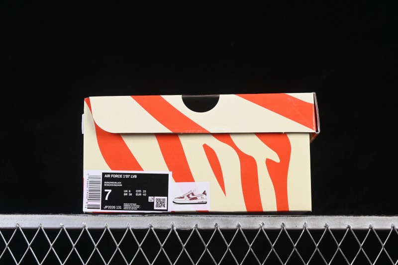 Nike Air Force 1 '07 Low Red and White Patchwork Casual Sneakers - JP2026-131