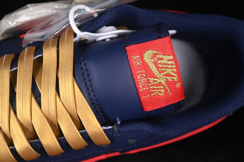 Nike Air Force 1 '07 Low Basketball Sneakers with Classic Design and Metallic Accents - NH0601-529