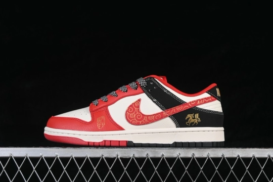Nike SB Dunk Low Year of the Horse Limited Edition Red Sneakers Custom Low-Top Skateboarding Shoes - HT5088-657